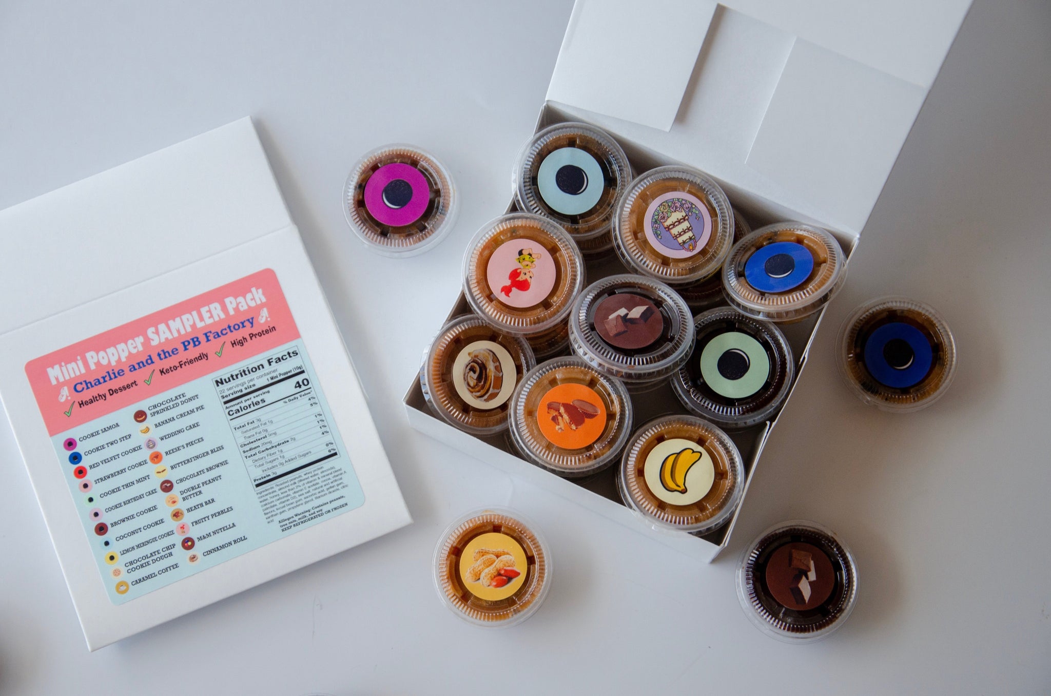 *Mini* Popper Sampler Pack (22 Flavors) – The Peanut Butter Factory