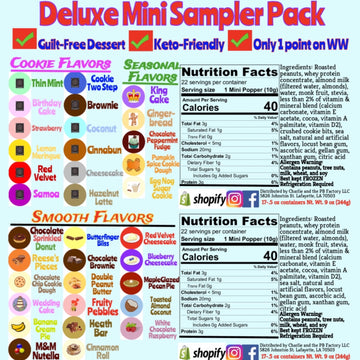 *Mini** Popper DELUXE Sampler Pack (34 Flavors) – The Peanut Butter Factory