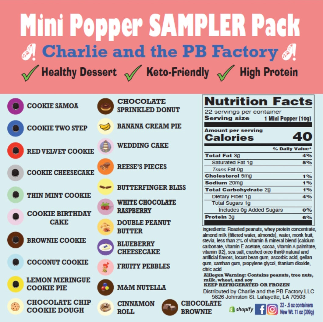 **Mini* Popper Sampler Pack (22 Flavors)